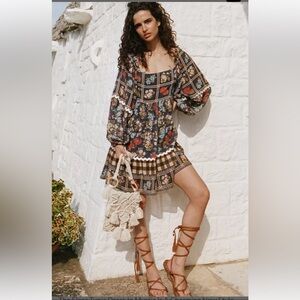 NEW SPELL Floral Tunic Mini Dress